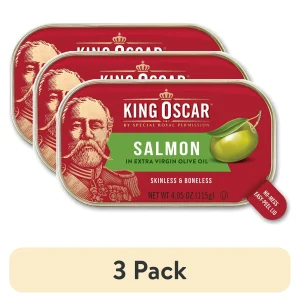 (3 pack) King Oscar Skinless & Boneless Premium Salmon in Olive Oil
