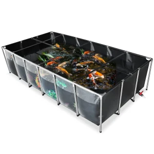 FENGGUIQU Aquarium Fish Pond with Transparent Clear Viewing Panel Drain Valve for Indoor Outdoor Koi Goldfish 118x59